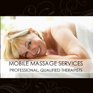 Mobile massage setup in a client home